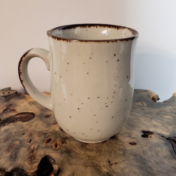 Vintage Speckled Glaze Abstract Floral Stoneware Coffee Tea Mug Cup - Picture 5 of 7